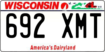 WI license plate 692XMT