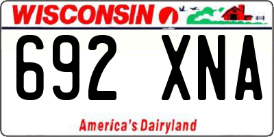 WI license plate 692XNA