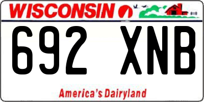 WI license plate 692XNB