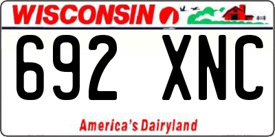 WI license plate 692XNC