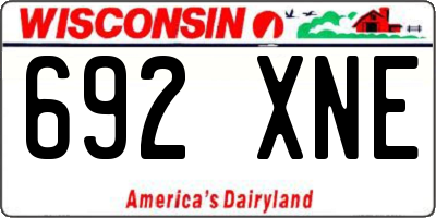 WI license plate 692XNE