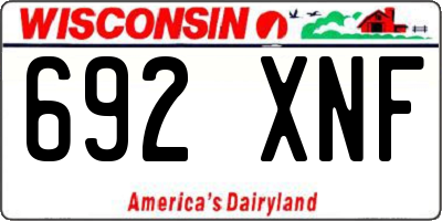 WI license plate 692XNF