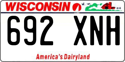 WI license plate 692XNH