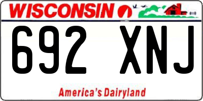 WI license plate 692XNJ