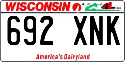 WI license plate 692XNK