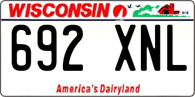 WI license plate 692XNL