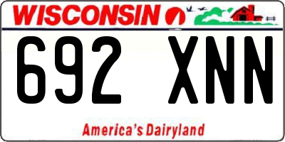 WI license plate 692XNN