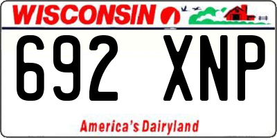 WI license plate 692XNP