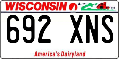 WI license plate 692XNS