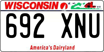 WI license plate 692XNU
