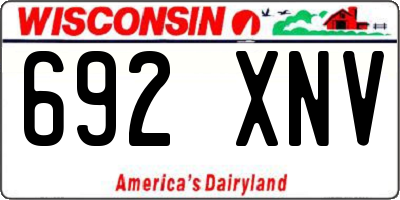 WI license plate 692XNV