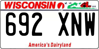 WI license plate 692XNW