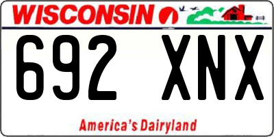 WI license plate 692XNX