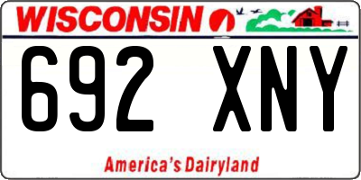 WI license plate 692XNY