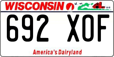 WI license plate 692XOF