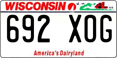 WI license plate 692XOG