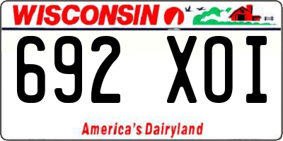 WI license plate 692XOI