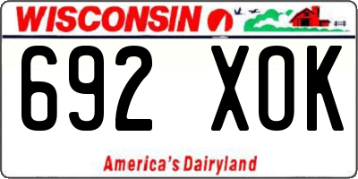 WI license plate 692XOK