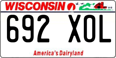 WI license plate 692XOL