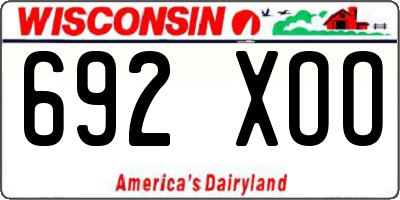 WI license plate 692XOO