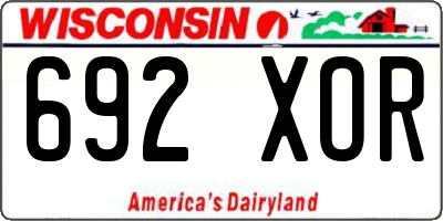 WI license plate 692XOR