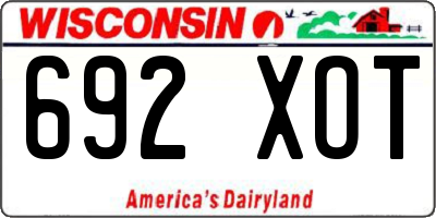 WI license plate 692XOT