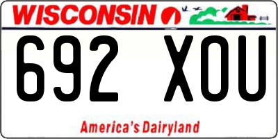 WI license plate 692XOU