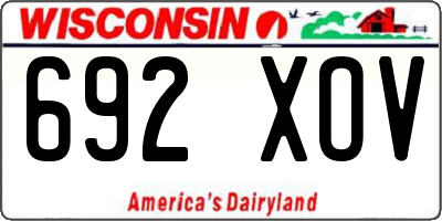 WI license plate 692XOV
