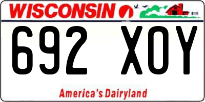 WI license plate 692XOY