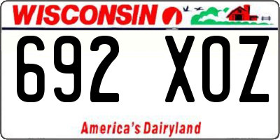 WI license plate 692XOZ
