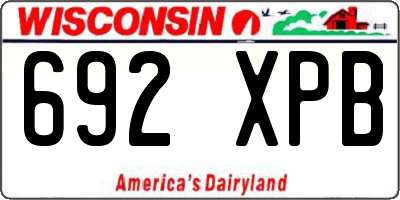 WI license plate 692XPB