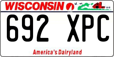 WI license plate 692XPC