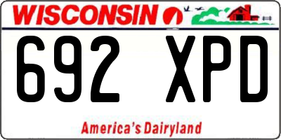 WI license plate 692XPD