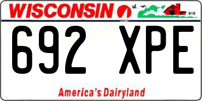 WI license plate 692XPE