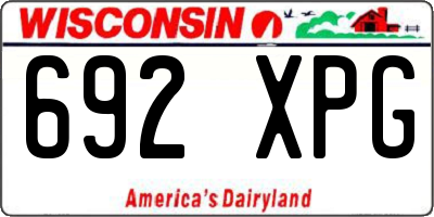 WI license plate 692XPG
