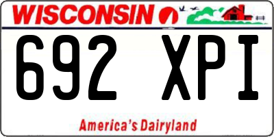WI license plate 692XPI