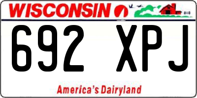 WI license plate 692XPJ