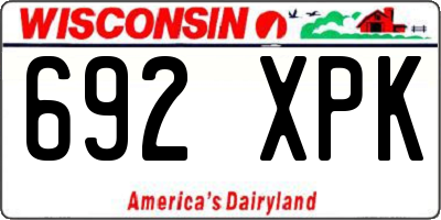 WI license plate 692XPK