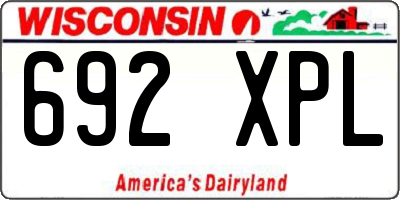 WI license plate 692XPL
