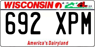 WI license plate 692XPM