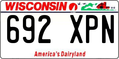 WI license plate 692XPN