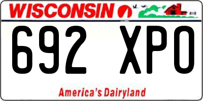 WI license plate 692XPO