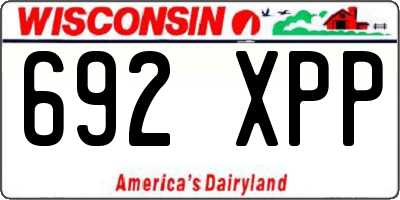 WI license plate 692XPP