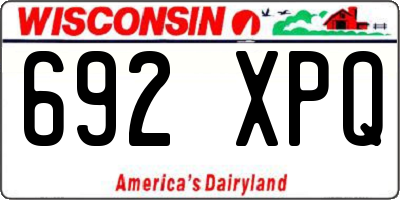 WI license plate 692XPQ