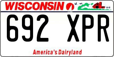 WI license plate 692XPR