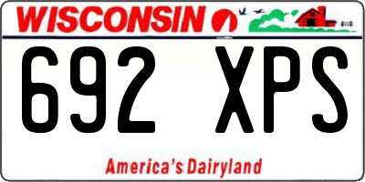 WI license plate 692XPS