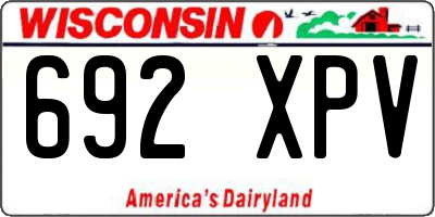 WI license plate 692XPV