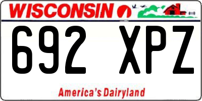 WI license plate 692XPZ