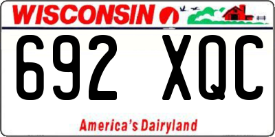 WI license plate 692XQC