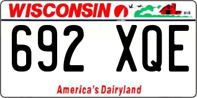 WI license plate 692XQE
